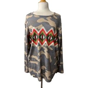 T-shirt Femme Crazy Train Manches Raglan 3/4 Multicolore - Coupe Régulière